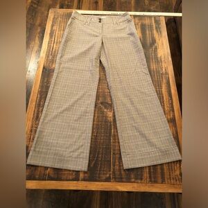 Tailored Tan Plaid Wide-Leg Trousers